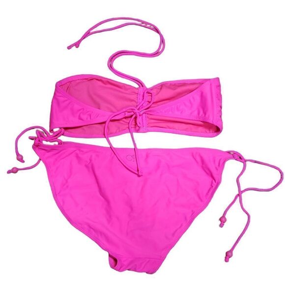 OP Bright Pink 2-pc Bandeau Bikini Set XLARGE - Picture 4 of 16